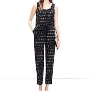 Madewell Diamond Dot Tank Jumpsuit in black and creme size Large